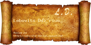 Lebovits Dárius névjegykártya